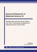 Cover: Advanced Research in Materials Science IV - Trans Tech Publications Ltd