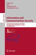 Cover: Information and Communications Security - Springer