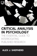 Bild: Critical Analysis in Psychology: The Essential Guide to Interrogating Published Research, 1e - Open University Press