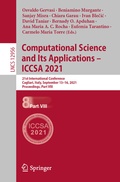 Cover: Computational Science and Its Applications - ICCSA 2021 - Springer