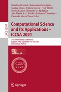 Cover: Computational Science and Its Applications - ICCSA 2021 - Springer
