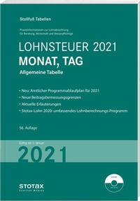 Abbildung von: Tabelle, Lohnsteuer 2021 Monat, Tag - Stollfuß