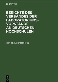 Abbildung von: (1. Oktober 1918) - De Gruyter