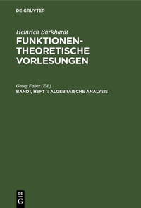 Enlarge image Cover: Algebraische Analysis - De Gruyter