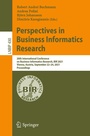 Cover: Perspectives in Business Informatics Research - Springer