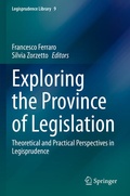 Cover: Exploring the Province of Legislation - Springer