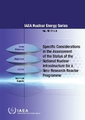 Cover: Specific Considerations in the Assessment of the Status of the National Nuclear Infrastructure for a New Research Reactor Programme - IAEA