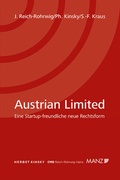 Cover: Austrian Limited Eine startupfreundliche neue Rechtsform - Manz