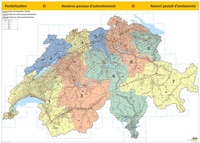 Abbildung von: Kümmerly+Frey Schweiz, Postleitzahlenkarte Poster 1:260.000 - Hallwag Kümmerly+Frey