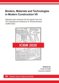 Cover: Binders, Materials and Technologies in Modern Construction VII - Trans Tech Publications Ltd