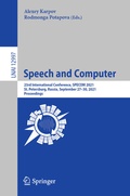Cover: Speech and Computer - Springer