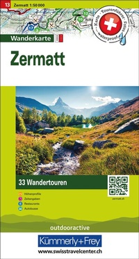Abbildung von: Kümmerly+Frey Wandertourenkarte 13 Zermatt 1:50.000 - Hallwag Kümmerly+Frey