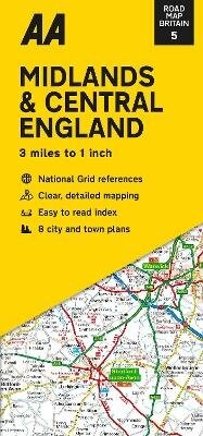 Abbildung von: Road Map Midlands & Central England - Automobile Association