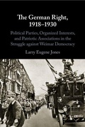 Cover: The German Right, 1918-1930 - Cambridge University Press