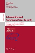 Cover: Information and Communications Security - Springer