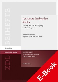 Abbildung von: Syntax aus Saarbrücker Sicht 4 - Franz Steiner Verlag