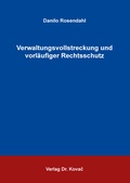 Bild: Verwaltungsvollstreckung und vorl&auml;ufiger Rechtsschutz - Kovac, Dr. Verlag