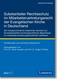 Cover: Substantieller Rechtsschutz im Mitarbeitervertretungsrecht der Evangelischen Kirche in Deutschland - Lambertus-Verlag