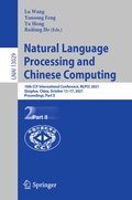 Cover: Natural Language Processing and Chinese Computing - Springer