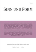 Cover: Sinn und Form 5/2021 - SINN und FORM