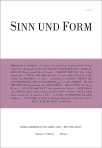 Enlarge image Cover: Sinn und Form 5/2021 - SINN und FORM