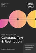 Bild: Core Statutes on Contract, Tort & Restitution 2021-22 - Red Globe Press