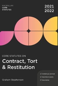 Abbildung von: Core Statutes on Contract, Tort & Restitution 2021-22 - Red Globe Press