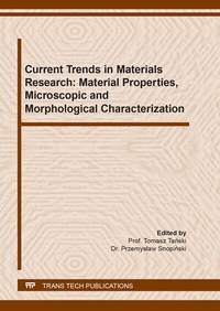Abbildung von: Current Trends in Materials Research: Material Properties, Microscopic and Morphological Characterization - Trans Tech Publications Ltd