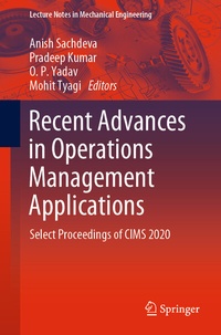 Enlarge image Cover: Recent Advances in Operations Management Applications - Springer