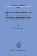 Cover: Vergabe an die &Ouml;ffentliche Hand. - Duncker & Humblot