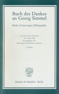 Abbildung von: Buch des Dankes an Georg Simmel. - Duncker & Humblot