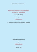 Cover: Epistola de mensuris et ponderibus Serum seu Sinensium (Oxford, 1688) by Thomas Hyde - Editiones Rariores
