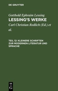 Cover: Kleinere Schriften zur modernen Literatur und Sprache - De Gruyter