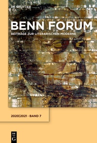 Enlarge image Cover: Benn Forum / 2020/2021 - De Gruyter