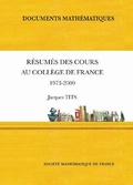 Cover: Resumes des Cours au College de France - Societe mathematique de France
