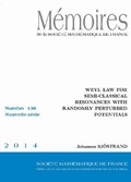 Cover: Weyl Law for Semi-Classical Resonances with Randomly Perturbed Potentials - Societe mathematique de France