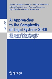 Enlarge image Cover: AI Approaches to the Complexity of Legal Systems XI-XII - Springer