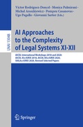 Cover: AI Approaches to the Complexity of Legal Systems XI-XII - Springer