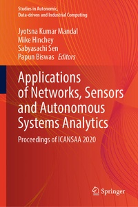 Enlarge image Cover: Applications of Networks, Sensors and Autonomous Systems Analytics - Springer