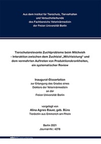 Abbildung von: Tierschutzrelevante Zuchtprobleme beim Milchvieh - Interaktion zwischen dem Zuchtziel "Milchleistung" und dem vermehrten Auftreten von Produktionskrankheiten, ein systematischer Review - Mensch & Buch