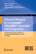 Cover: Advanced Research in Technologies, Information, Innovation and Sustainability - Springer