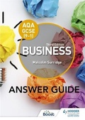 Cover: AQA GCSE (9-1) Business Third Edition Answer Guide - Hodder Education