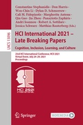 Cover: HCI International 2021 - Late Breaking Papers: Cognition, Inclusion, Learning, and Culture - Springer