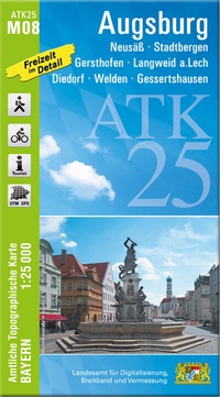 Abbildung von: ATK25-M08 Augsburg (Amtliche Topographische Karte 1:25000) - Landesamt für Digitalisierung, Breitband und Vermessung, Bayern