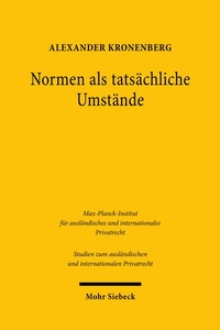Abbildung von: Normen als tatsaechliche Umstaende - Mohr Siebeck