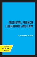 Cover: Medieval French Literature and Law - University of California Press