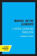 Cover: Marius: On The Elements - University of California Press