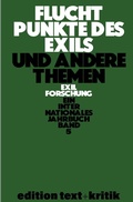 Cover: Fluchtpunkte des Exils und andere Themen - De Gruyter