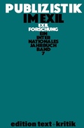 Cover: Publizistik im Exil und andere Themen - De Gruyter
