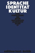 Cover: Sprache - Identit&auml;t - Kultur - De Gruyter